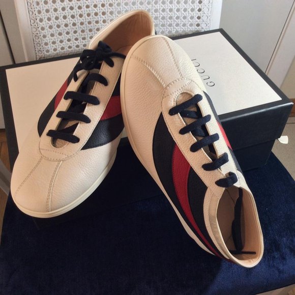 Gucci Man Sneakers Hebron White Leather DM81 - Picture 7 of 15